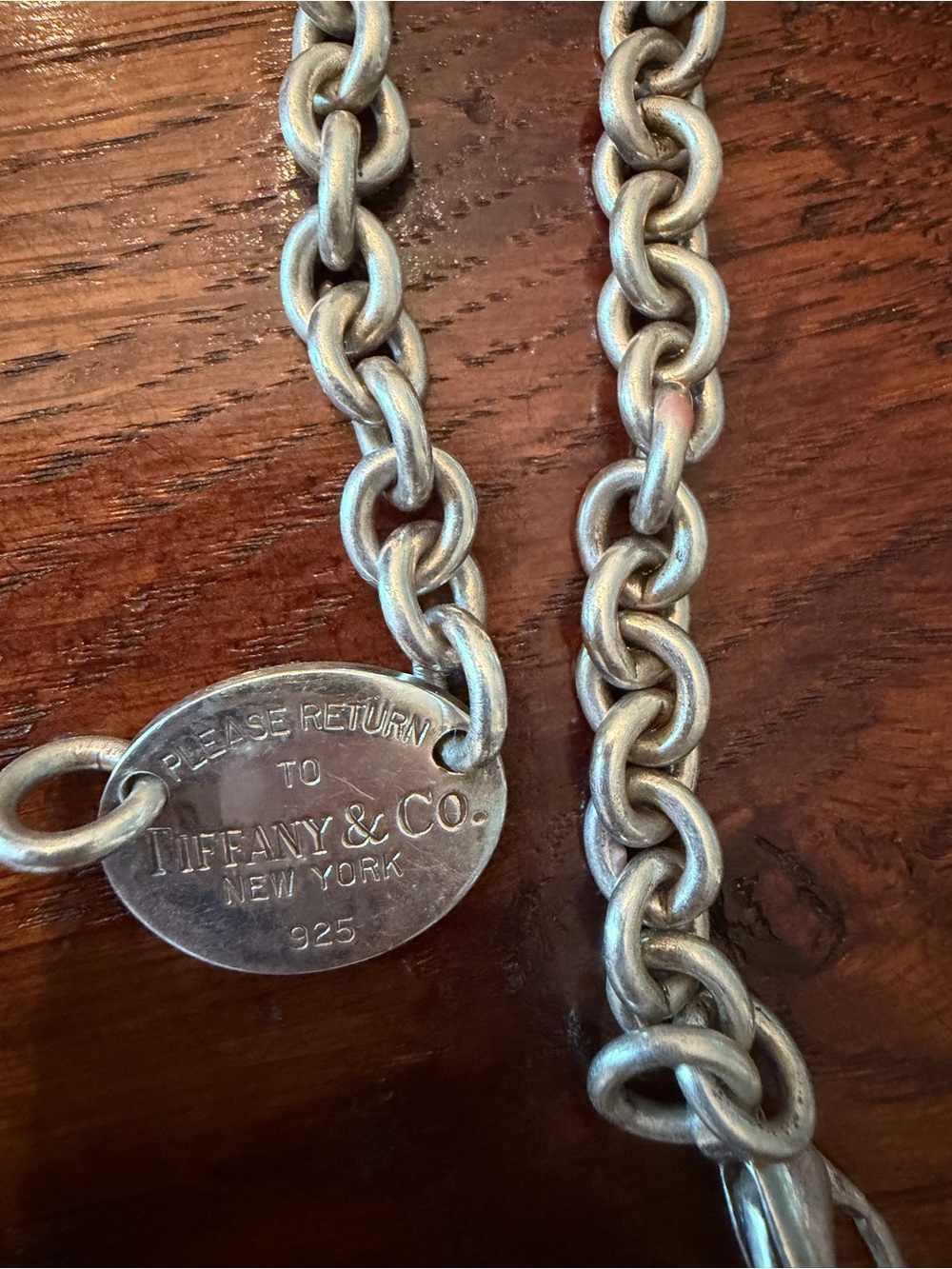 Tiffany & Co. Silver Oval Tag Link Necklace